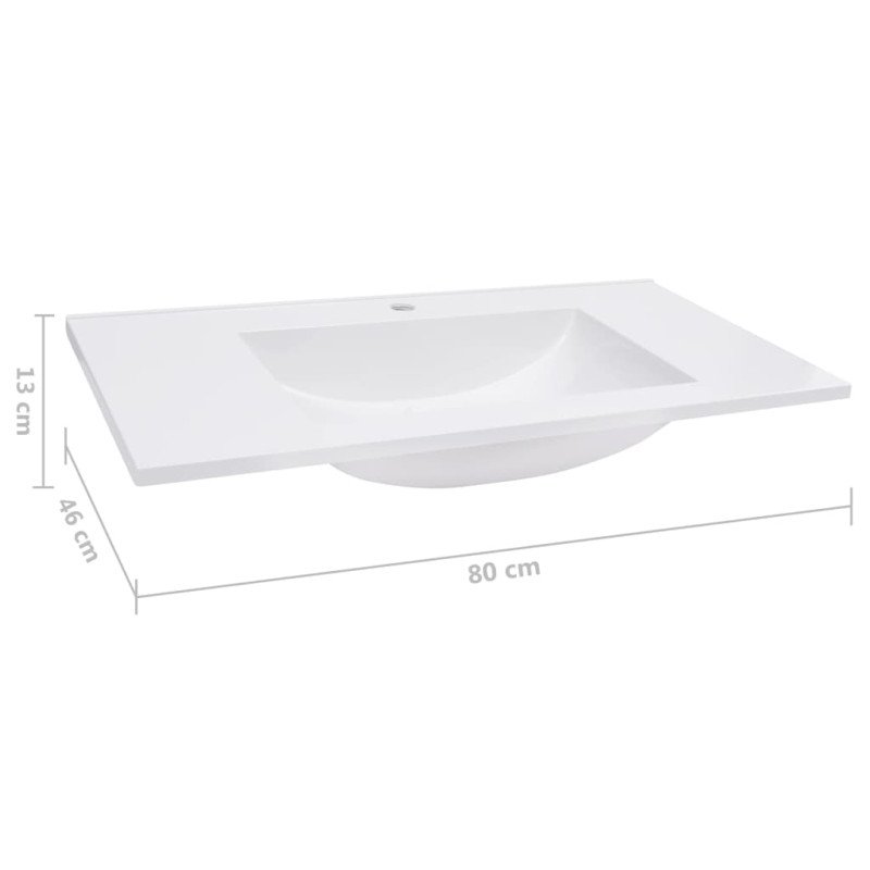 vidaXL Vstavané umývadlo 800x460x130 mm, SMC, biele