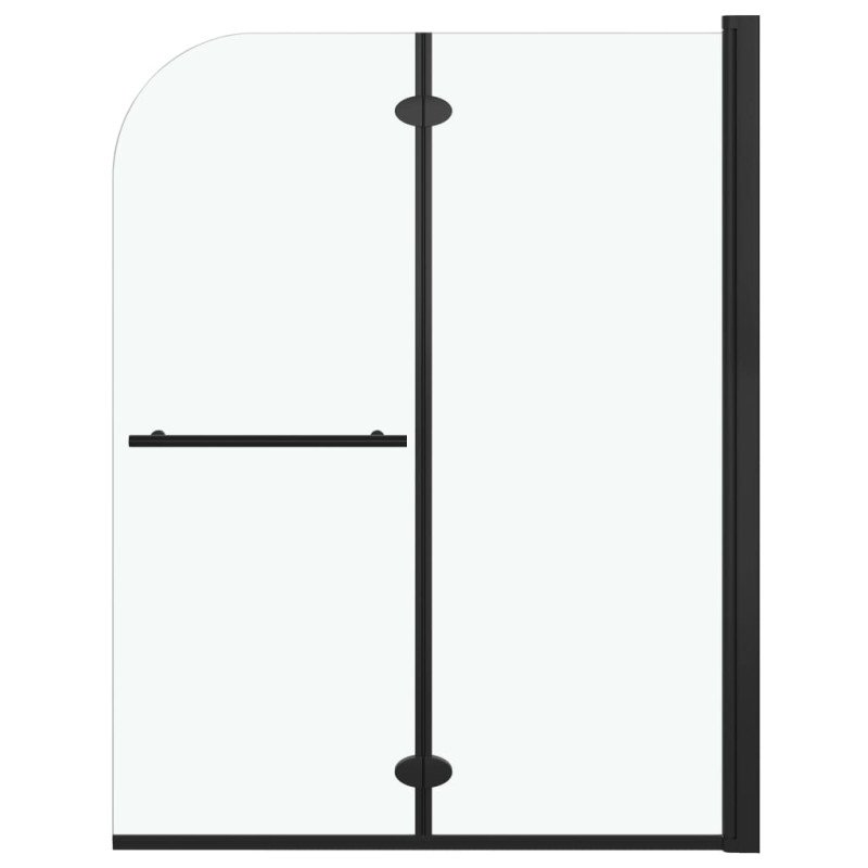 vidaXL Skladací sprchový kút 2 panely 95x140 cm ESG čierny