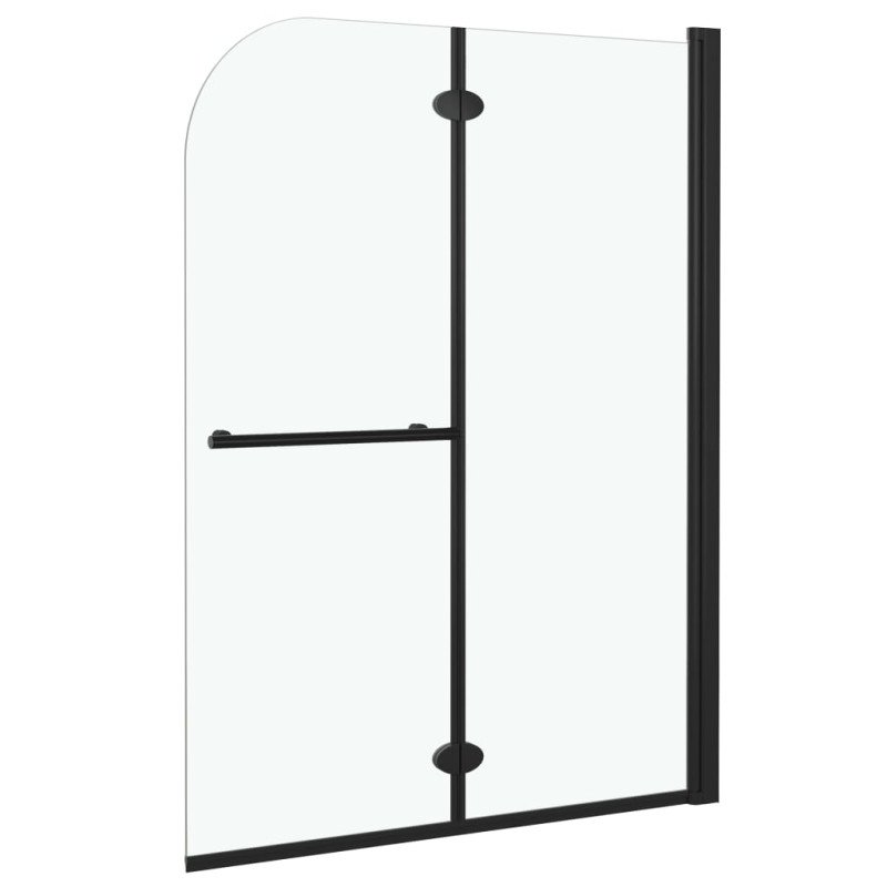 vidaXL Skladací sprchový kút 2 panely 95x140 cm ESG čierny