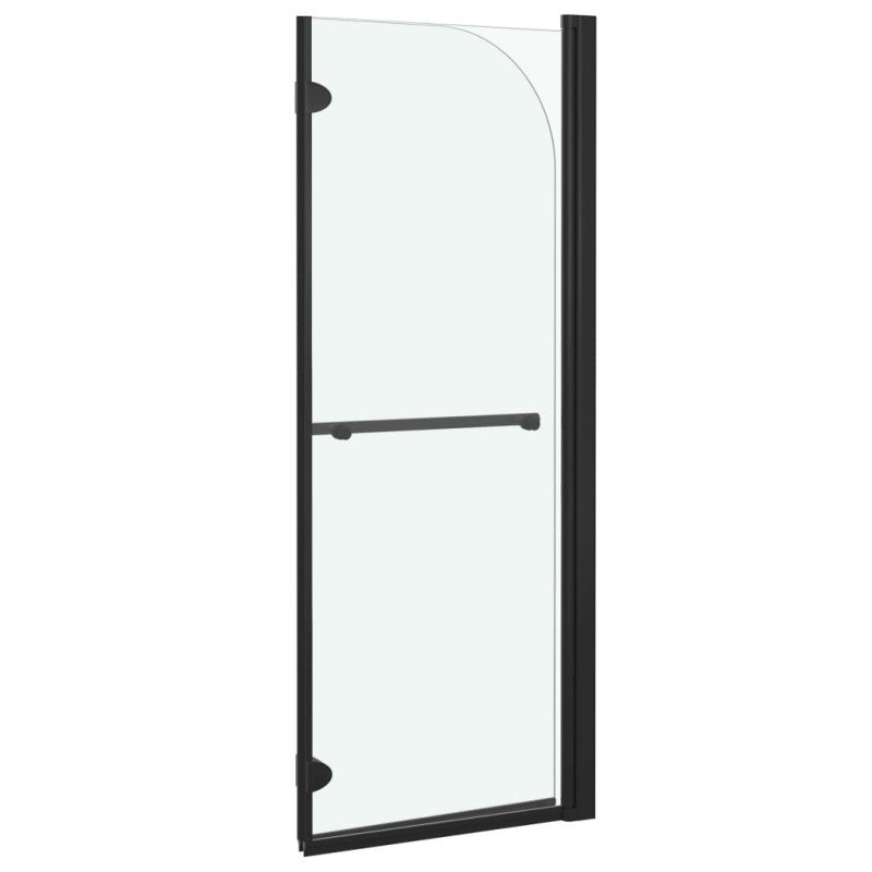 vidaXL Skladací sprchový kút 2 panely 95x140 cm ESG čierny