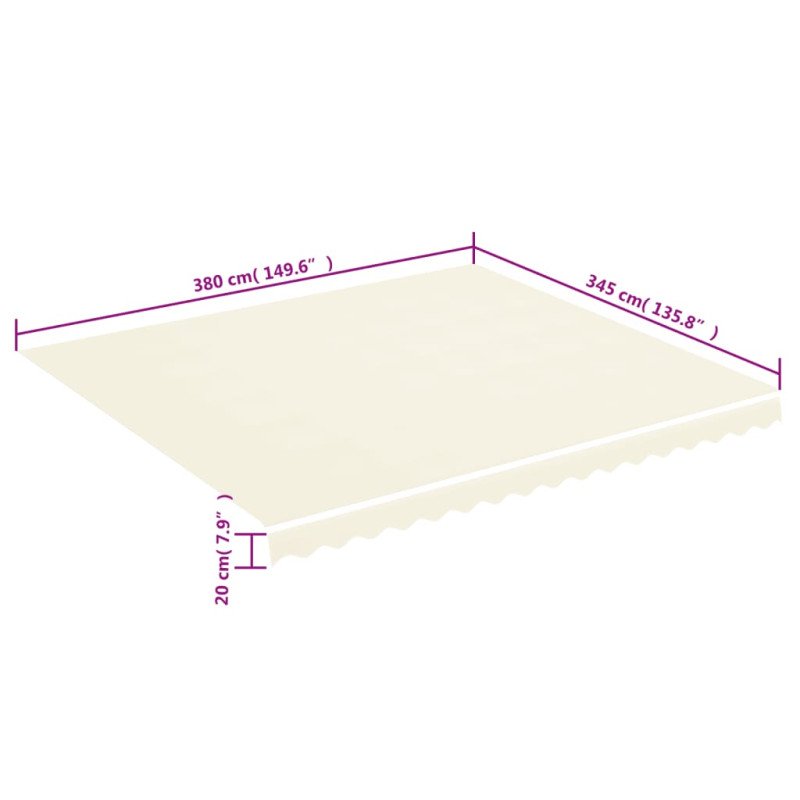 vidaXL Náhradná látka na markízu krémová 4x3,5 m
