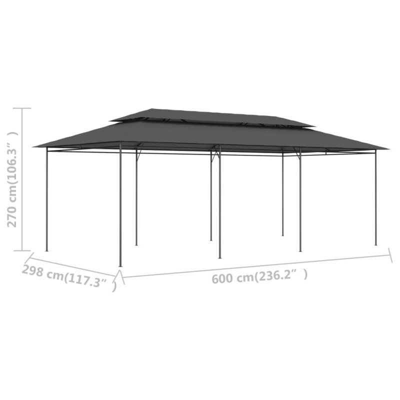 vidaXL Altánok antracitový 600x298x270 cm