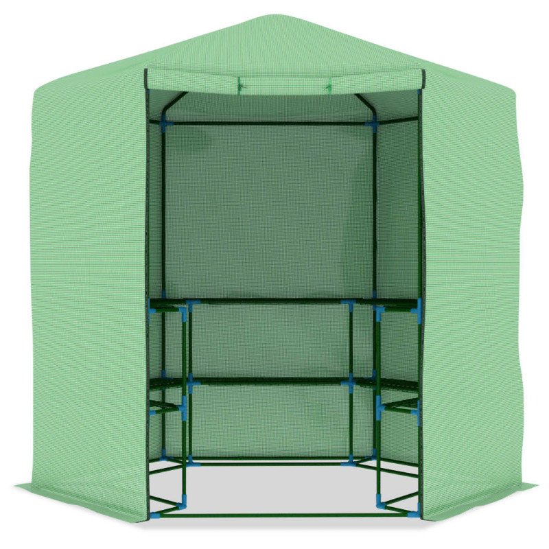 vidaXL Skleník s policami 227x223 cm oceľový