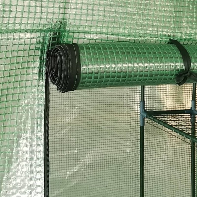 vidaXL Skleník s policami 227x223 cm oceľový