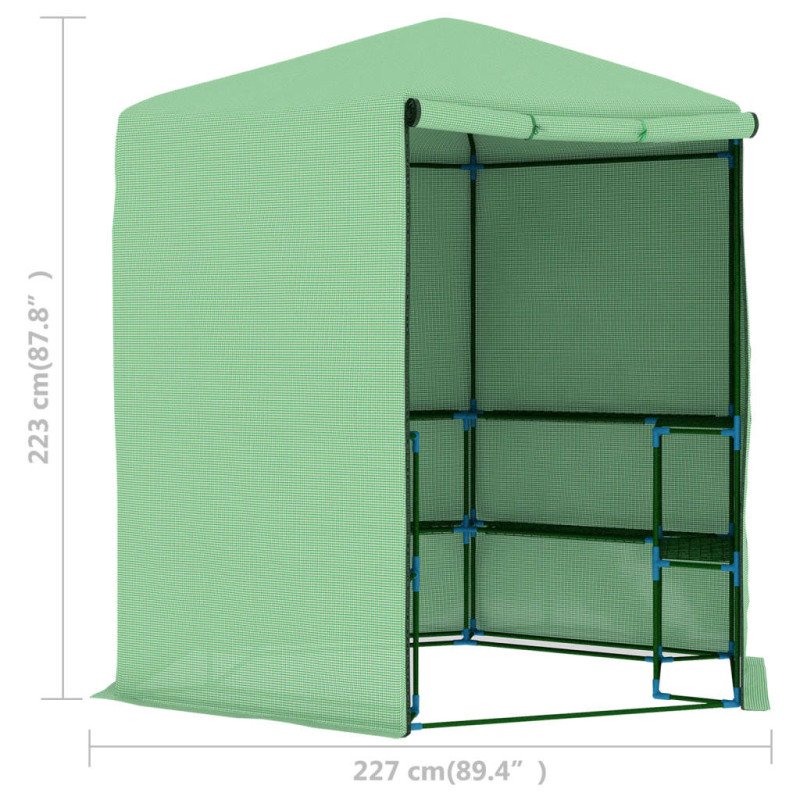 vidaXL Skleník s policami 227x223 cm oceľový