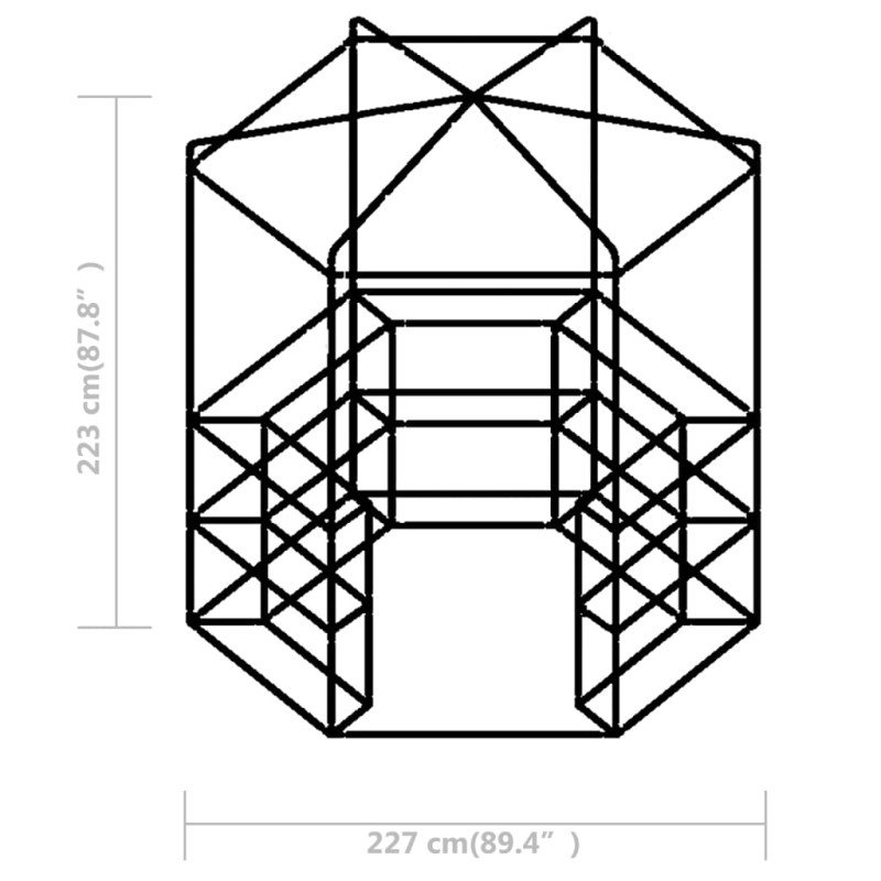 vidaXL Skleník s policami 227x223 cm oceľový
