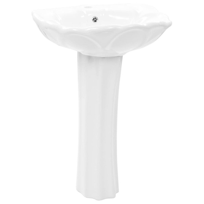 vidaXL Voľne stojace umývadlo s podstavcom keramické biele 580x510x200 mm