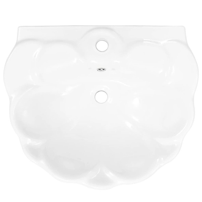 vidaXL Voľne stojace umývadlo s podstavcom keramické biele 580x510x200 mm
