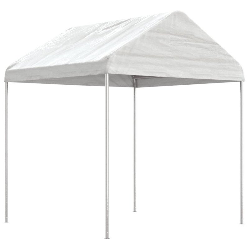 vidaXL Altánok so strechou, biely 6,69x2,28x2,69 m, polyetylén