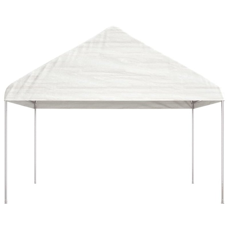 vidaXL Altánok so strechou, biely 15,61x4,08x3,22 m, polyetylén