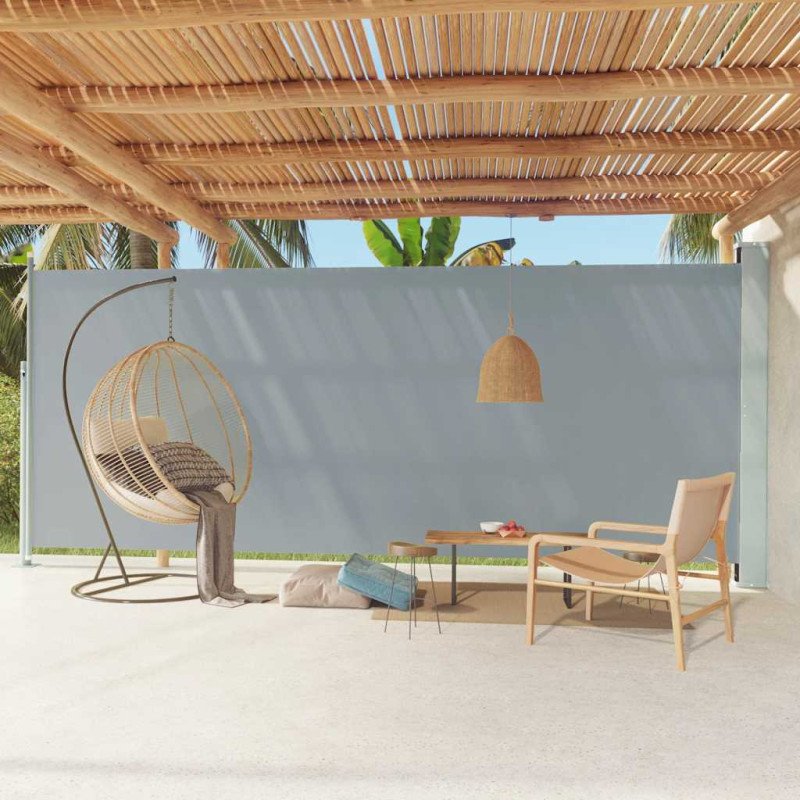 vidaXL Zaťahovacia bočná markíza na terasu 220x600 cm sivá