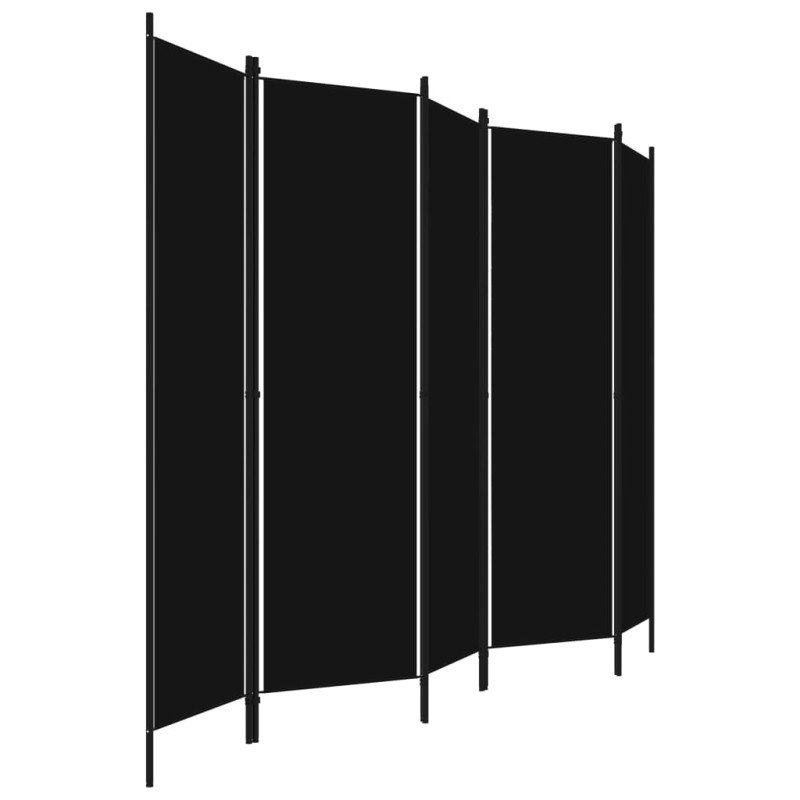 vidaXL 5-panelový paraván čierny 250x180 cm 