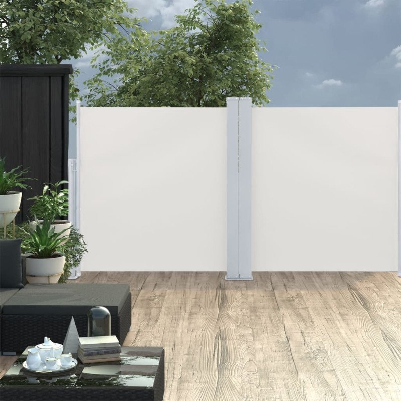 vidaXL Zaťahovacia bočná markíza, krémová 120x600 cm 