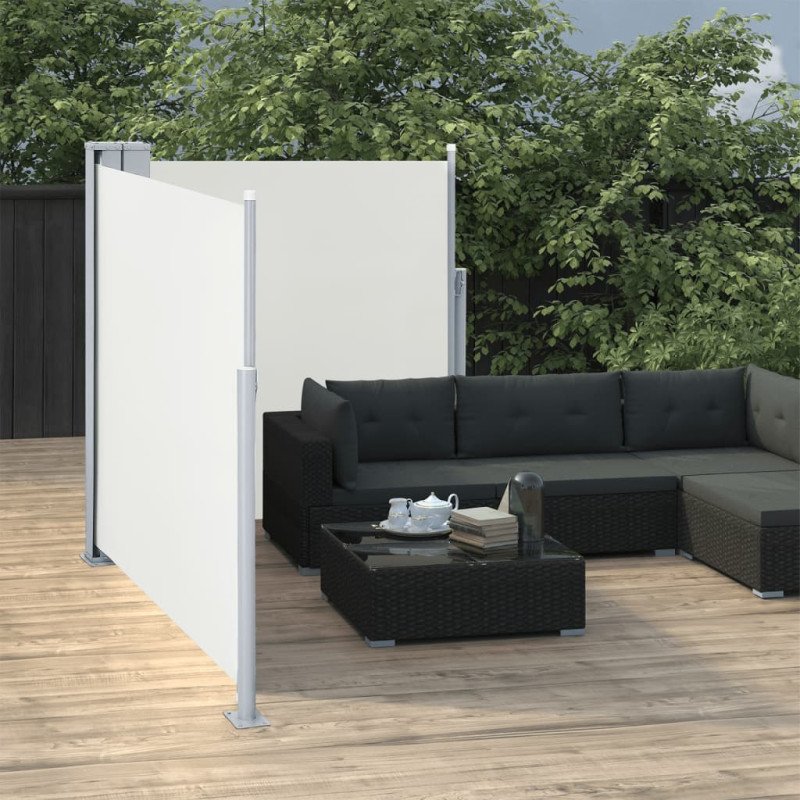 vidaXL Zaťahovacia bočná markíza, krémová 120x600 cm 