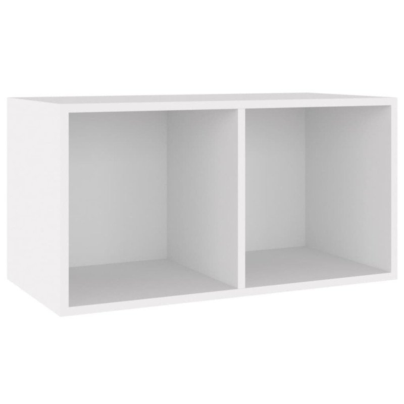 vidaXL Úložný box na vinyly, biely 71x34x36 cm, kompozitné drevo