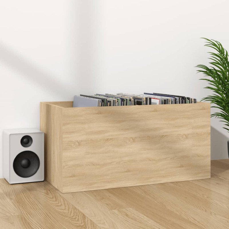 vidaXL Úložný box na vinyly, dub sonoma 71x34x36 cm, kompozitné drevo