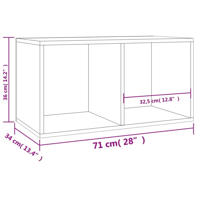vidaXL Úložný box na vinyly, dub sonoma 71x34x36 cm, kompozitné drevo