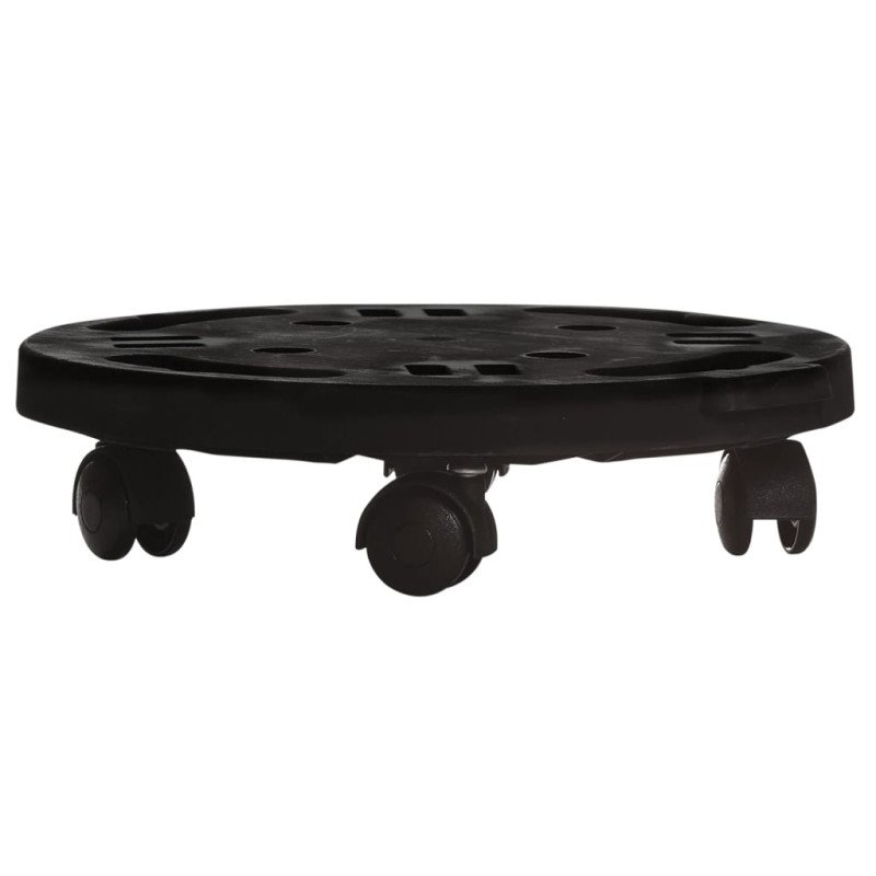 vidaXL Vozíky na rastliny s kolieskami 2 ks priemer 30cm čierne 170 kg