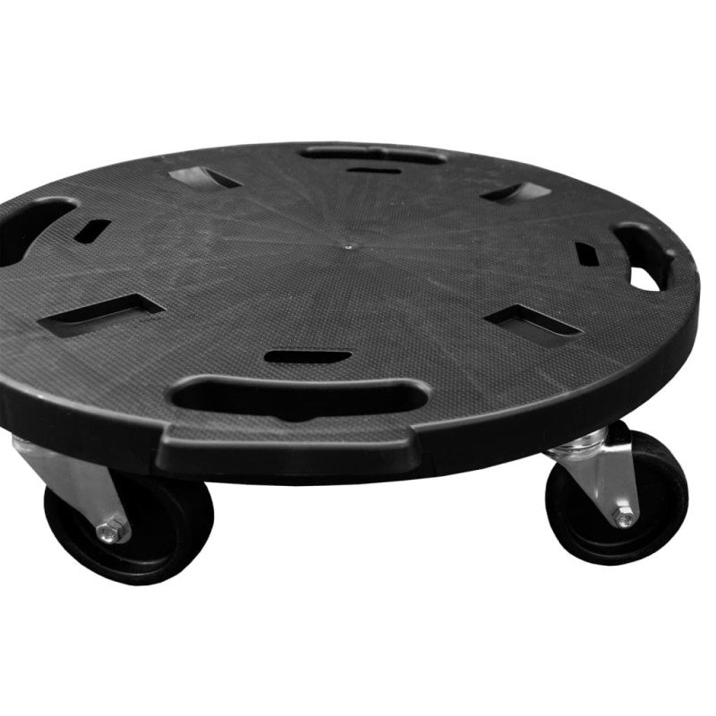 vidaXL Vozíky na rastliny s kolieskami 5 ks priemer 40cm čierny 275 kg