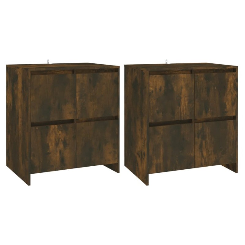 vidaXL Komody 2 ks údený sonoma 70x41x75 cm drevotrieska