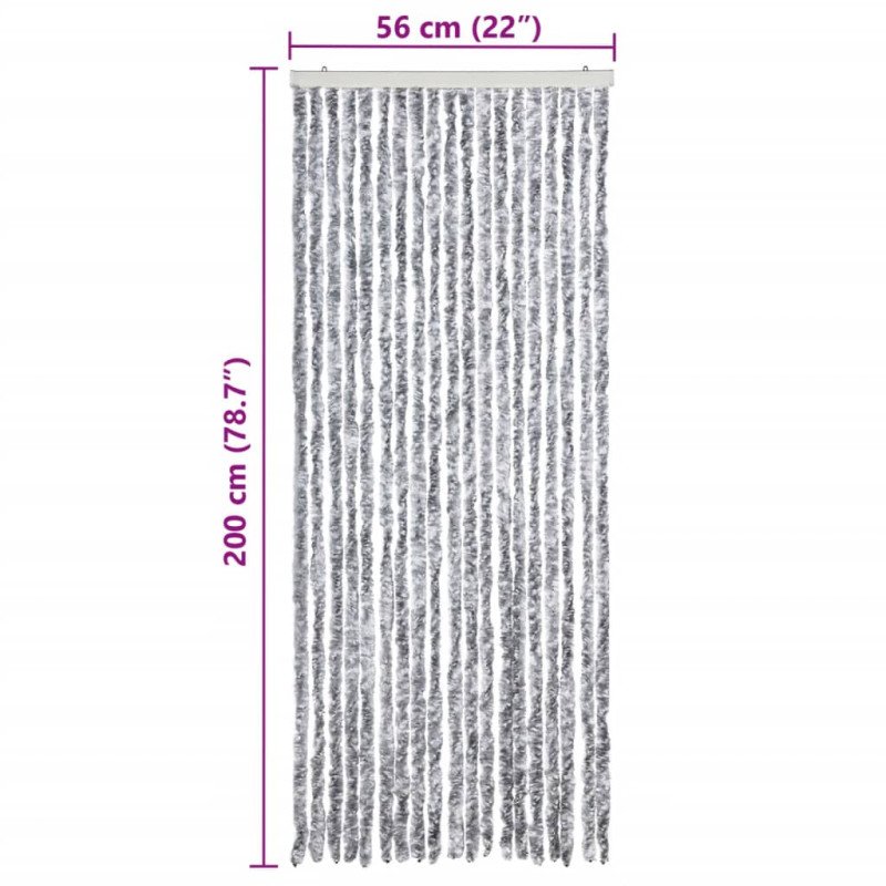 vidaXL Záves proti hmyzu, biely a sivý 56x200 cm, ženilka