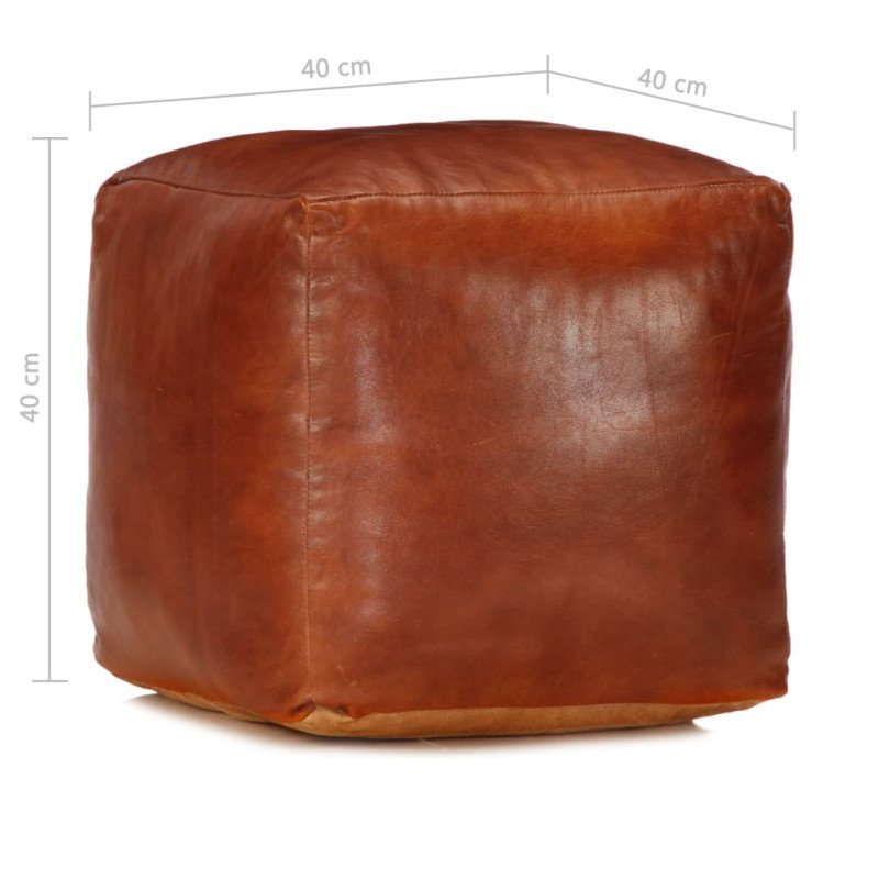 vidaXL Taburetka žltohnedá 40x40x40 cm pravá kozia koža vidaXL Taburetka žltohnedá 40x40x40 cm pravá kozia koža