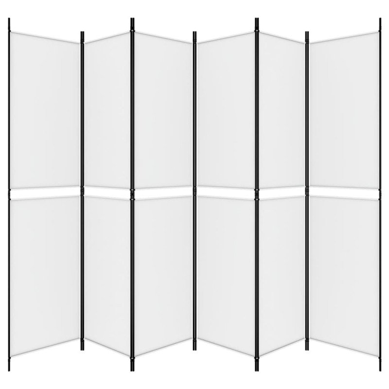 vidaXL 6-panelový paraván biely 300x220 cm látkový