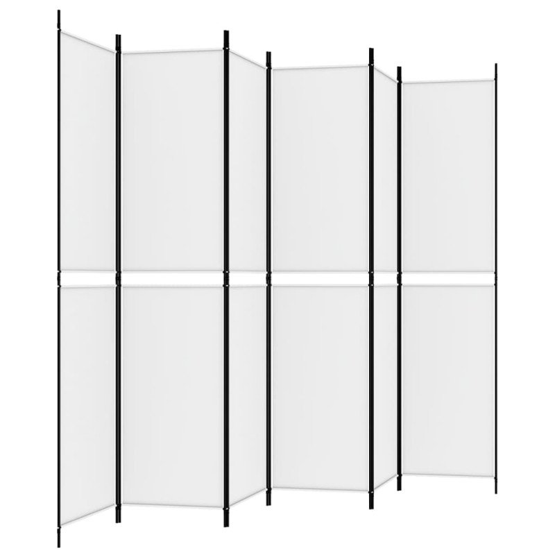 vidaXL 6-panelový paraván biely 300x220 cm látkový