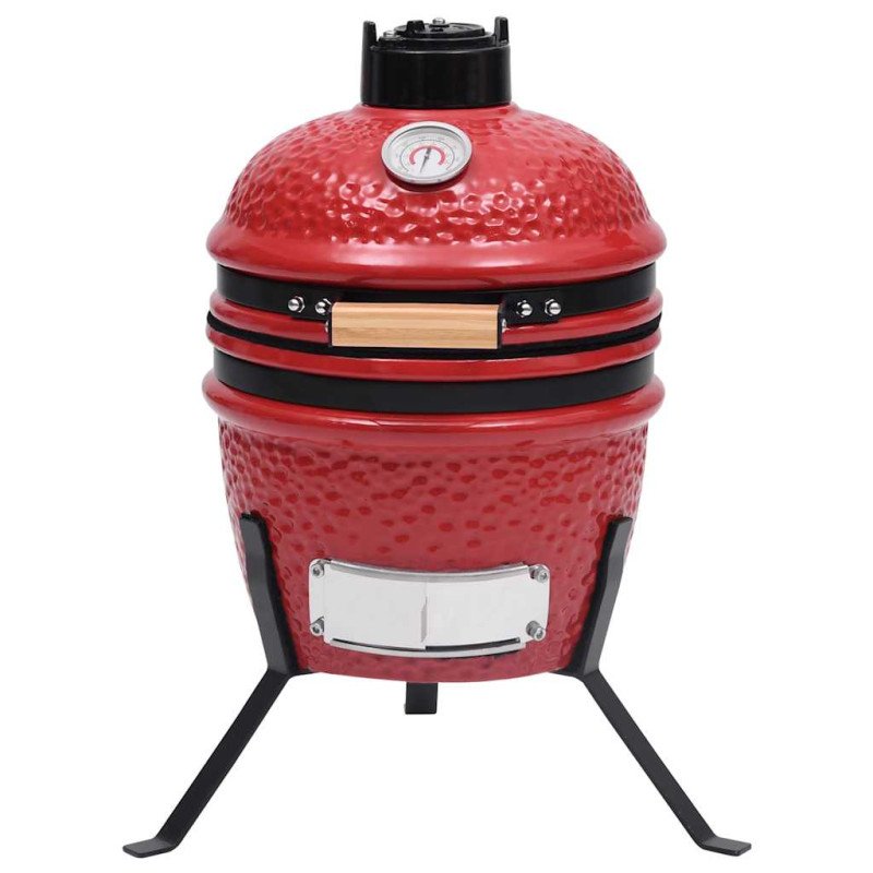 vidaXL 2 v 1 Kamado gril s udiarňou keramika 56 cm červený