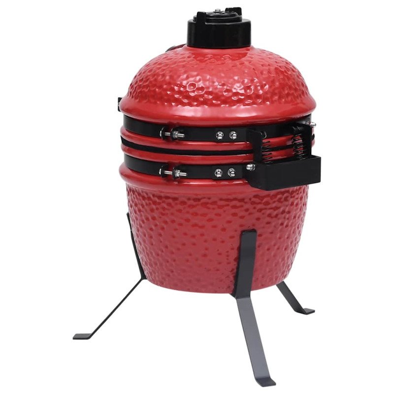 vidaXL 2 v 1 Kamado gril s udiarňou keramika 56 cm červený