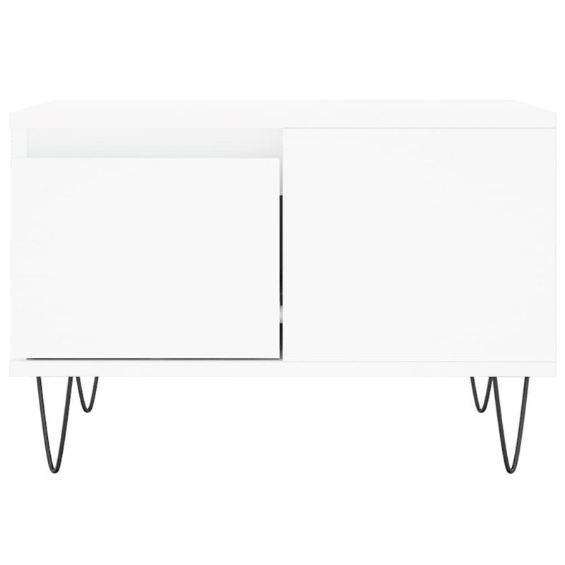vidaXL Konferenčný stolík biely 55x55x36,5 cm spracované drevo