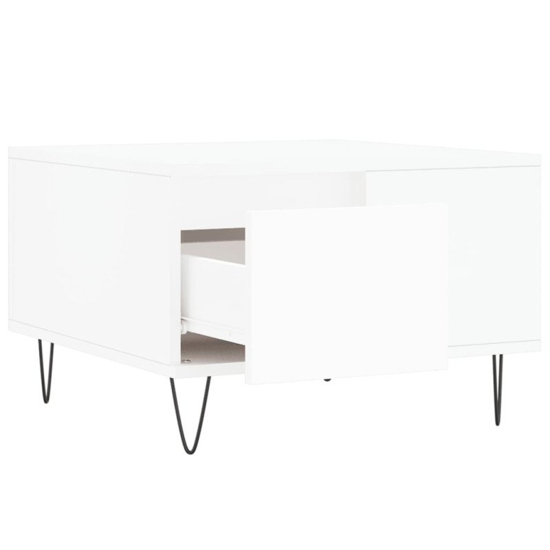 vidaXL Konferenčný stolík biely 55x55x36,5 cm spracované drevo