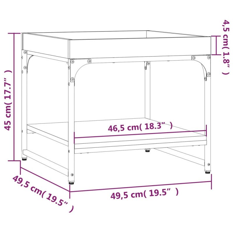 vidaXL Konferenčný stolík čierny 49,5x49,5x45 cm kompozitné drevo