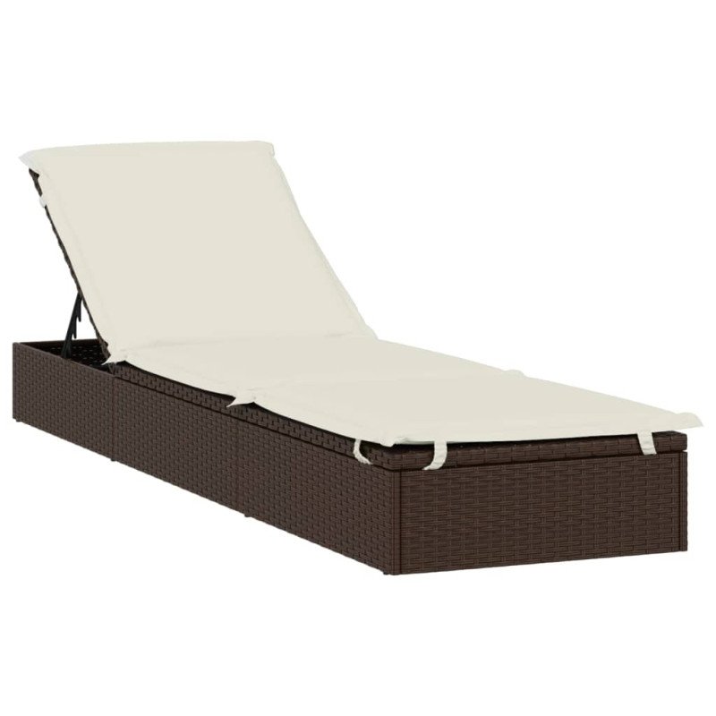 vidaXL Lehátko s okrúhlou strechou hnedé 211x57x140 cm polyratan