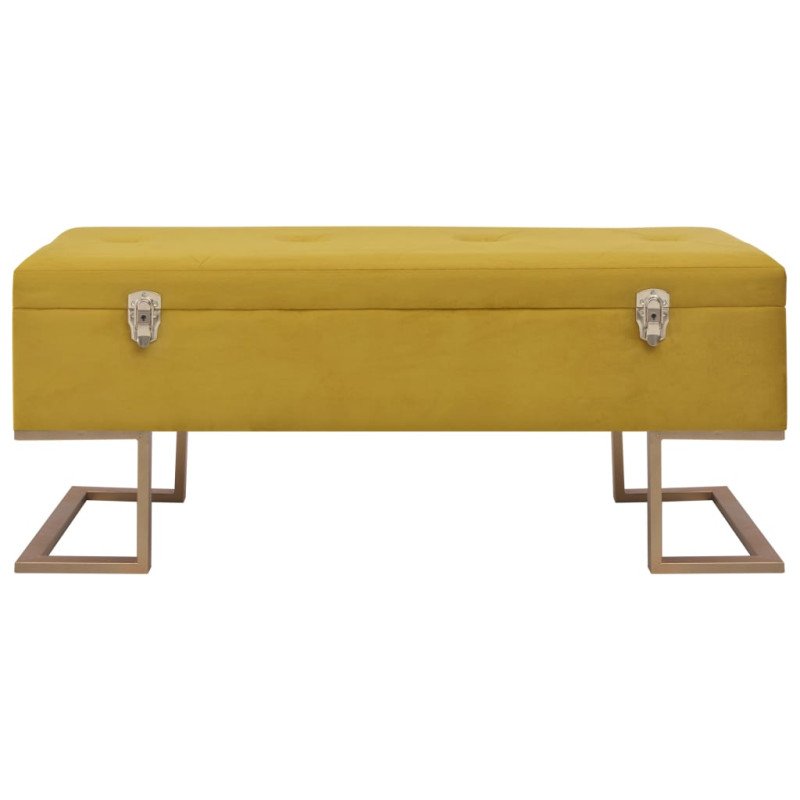 vidaXL Lavica s úložným priestorom 105 cm, horčicová, zamat