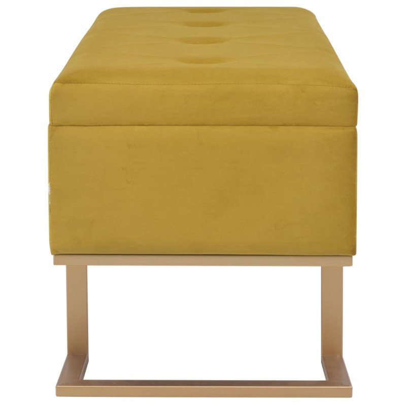 vidaXL Lavica s úložným priestorom 105 cm, horčicová, zamat