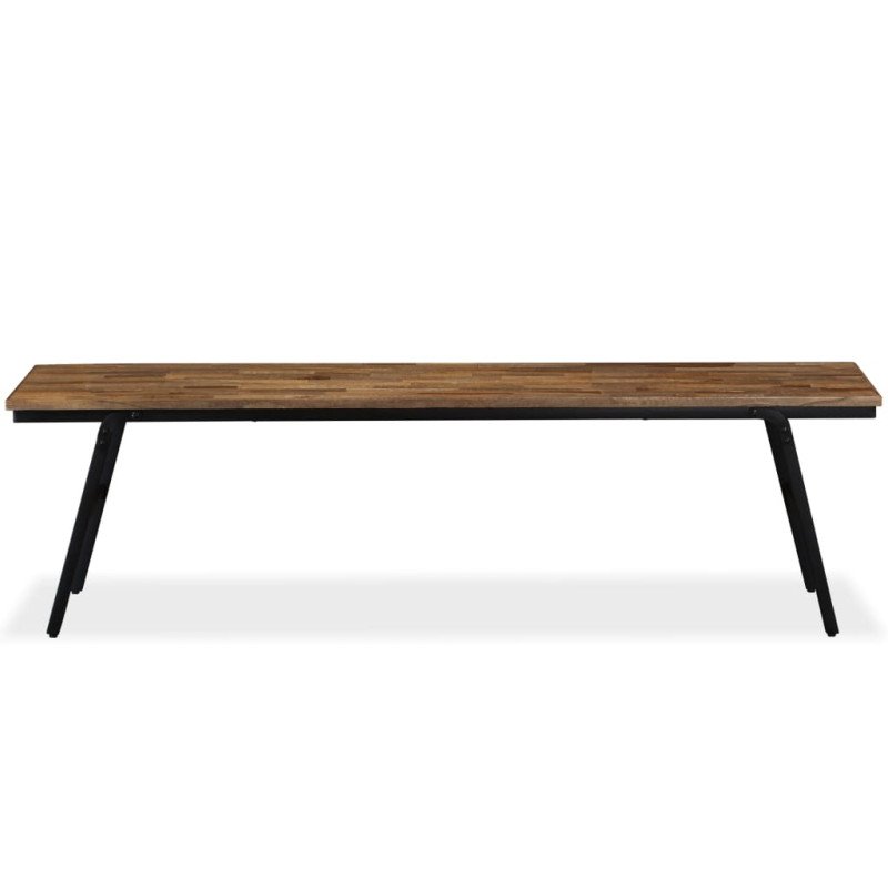 vidaXL Lavička, recyklované a teakové drevo, oceľ, 160x35x45 cm