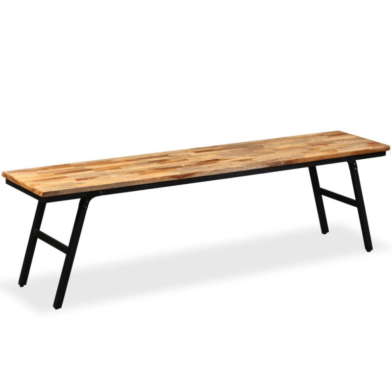 vidaXL Lavička, recyklované a teakové drevo, oceľ, 160x35x45 cm