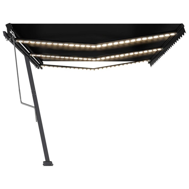 vidaXL Automatická markíza, LED a senzor vetra 600x350 cm, antracitová