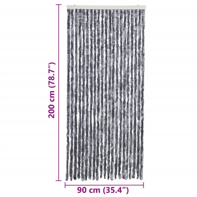 vidaXL Záves proti hmyzu, strieborný 90x200 cm, ženilka