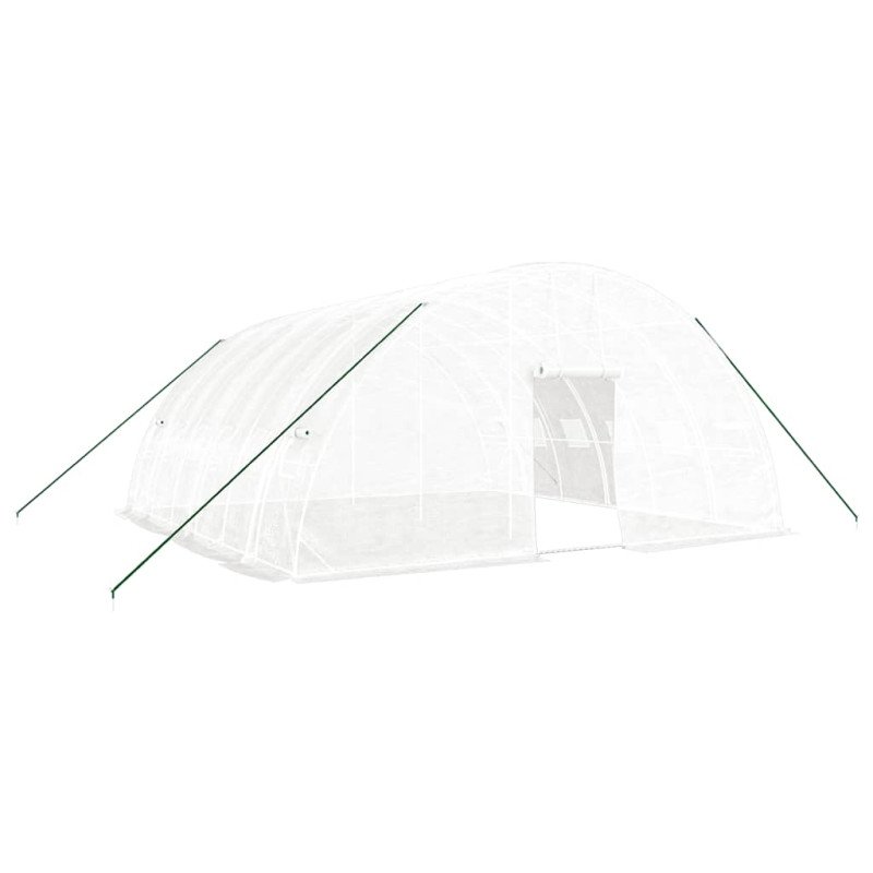 vidaXL Fóliovník s oceľovým rámom biely 36 m² 6x6x2,85 m