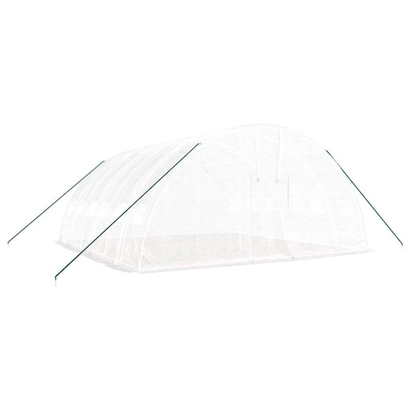 vidaXL Fóliovník s oceľovým rámom biely 36 m² 6x6x2,85 m