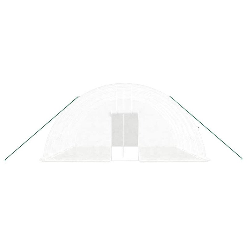 vidaXL Fóliovník s oceľovým rámom biely 36 m² 6x6x2,85 m