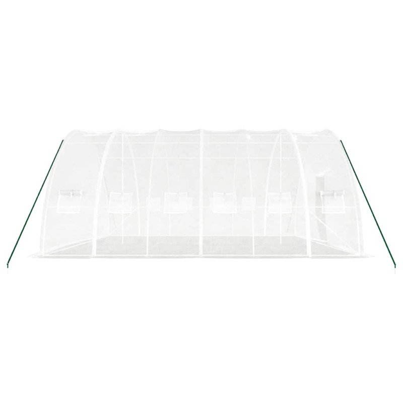 vidaXL Fóliovník s oceľovým rámom biely 36 m² 6x6x2,85 m