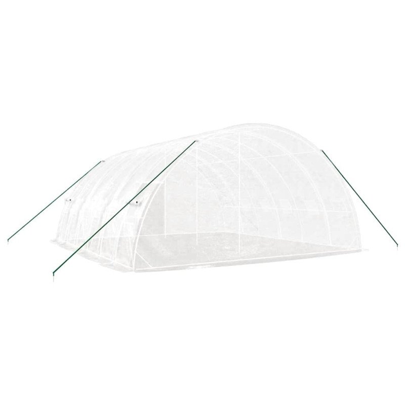 vidaXL Fóliovník s oceľovým rámom biely 36 m² 6x6x2,85 m