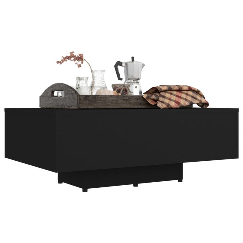 vidaXL Konferenčný stolík, čierny 85x55x31 cm, drevotrieska