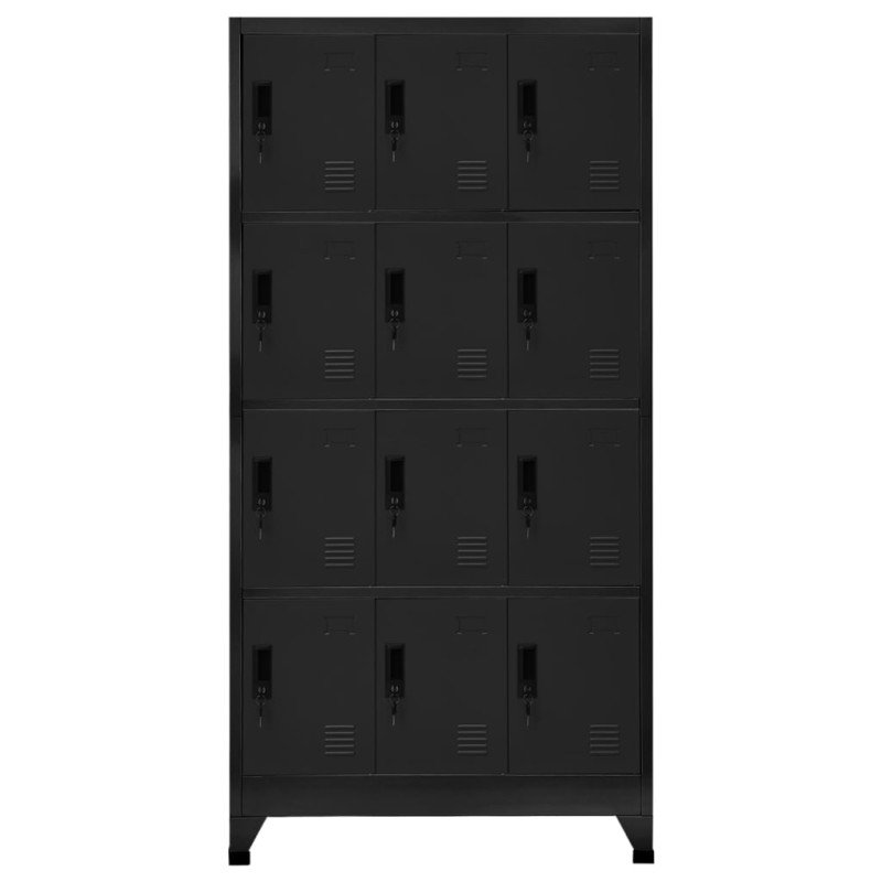 vidaXL Uzamykacia skriňa čierna 90x45x180 cm oceľová