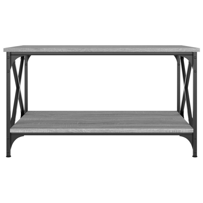 vidaXL Konferenčný stolík Sivý sonoma 80x50x45 sprac. drevo a železo