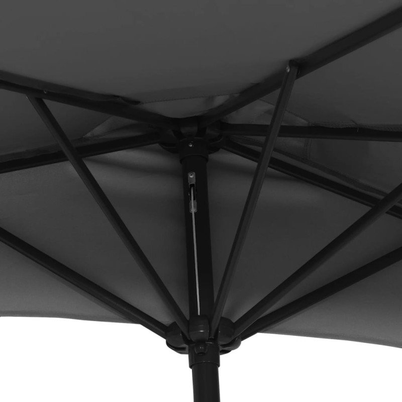 vidaXL Balkónový slnečník, hliníková tyč, antracit 300x155 cm, polkruh