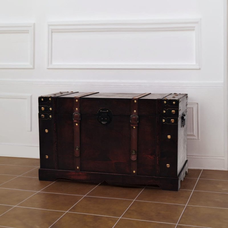 vidaXL Vintage truhlica na klenoty, drevená, 66x38x40 cm